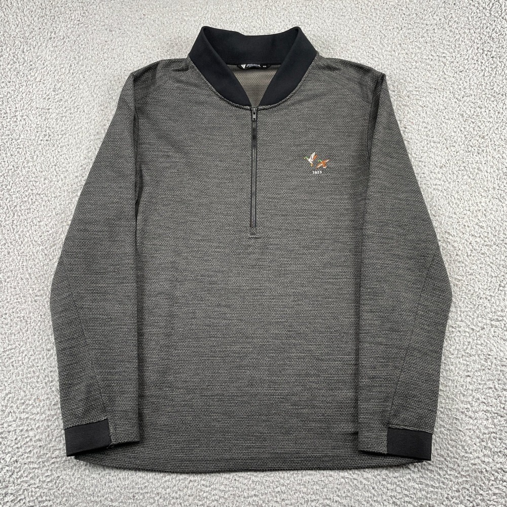 Chester Valley Golf Club 1/4 Zip Waffle Knit Levelwear Pullover Mens M Grey